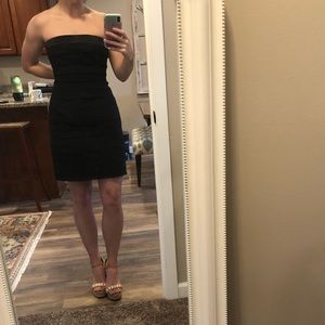 Back strapless cocktail dress